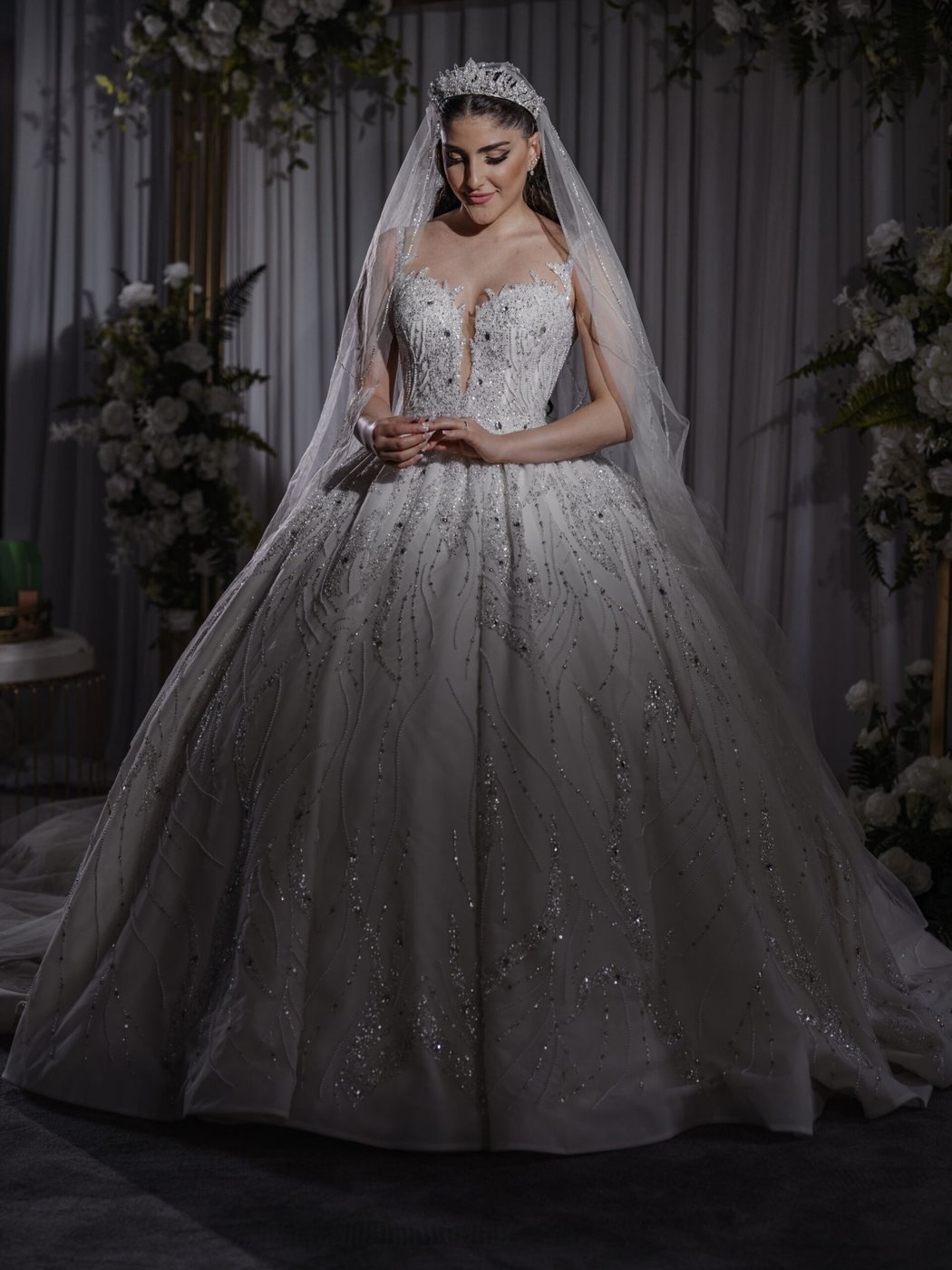 Bridal portrait in a full ballgown
